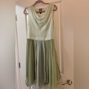 Oué Per Oué vesté Layered Silk Dress Greens Fairycore Beautiful Movement